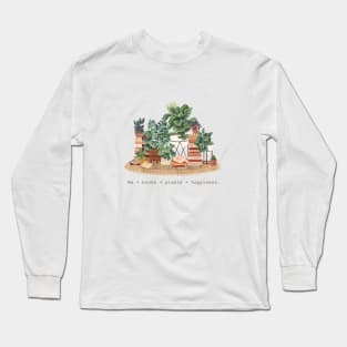 Books and plants illustration Long Sleeve T-Shirt